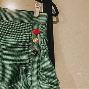Korean Brand // green plaid pencil skirt